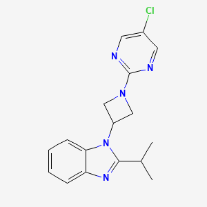 molecular formula C17H18ClN5 B2699879 1-[1-(5-Chloropyrimidin-2-yl)azetidin-3-yl]-2-propan-2-ylbenzimidazole CAS No. 2415566-36-6