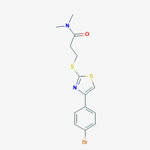 molecular formula C14H15BrN2OS2 B269988 3-{[4-(4-bromophenyl)-1,3-thiazol-2-yl]sulfanyl}-N,N-dimethylpropanamide 