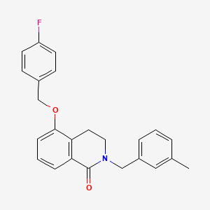 molecular formula C24H22FNO2 B2699880 5-((4-fluorobenzyl)oxy)-2-(3-methylbenzyl)-3,4-dihydroisoquinolin-1(2H)-one CAS No. 850907-29-8