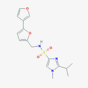 molecular formula C16H19N3O4S B2699892 N-([2,3'-bifuran]-5-ylmethyl)-2-isopropyl-1-methyl-1H-imidazole-4-sulfonamide CAS No. 2034442-64-1