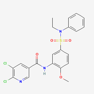 5,6-Dichloro-N-[5-[ethyl(phenyl)sulfamoyl]-2-methoxyphenyl]pyridine-3-carboxamide