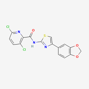 molecular formula C16H9Cl2N3O3S B2699901 N-[4-(2H-1,3-benzodioxol-5-yl)-1,3-thiazol-2-yl]-3,6-dichloropyridine-2-carboxamide CAS No. 1240812-67-2