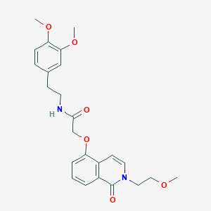 molecular formula C24H28N2O6 B2699902 N-(3,4-二甲氧基苯乙基)-2-((2-(2-甲氧基乙基)-1-氧代-1,2-二氢异喹啉-5-基)氧基)乙酰胺 CAS No. 898411-81-9