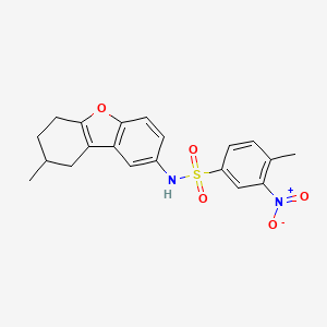 molecular formula C20H20N2O5S B2699921 4-methyl-N-(8-methyl-6,7,8,9-tetrahydrodibenzo[b,d]furan-2-yl)-3-nitrobenzenesulfonamide CAS No. 518331-19-6