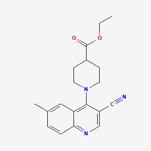 Ethyl 1-(3-cyano-6-methylquinolin-4-yl)piperidine-4-carboxylate