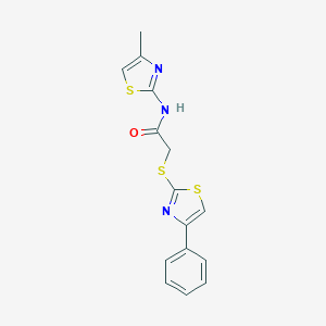 molecular formula C15H13N3OS3 B269993 N-(4-methyl-1,3-thiazol-2-yl)-2-[(4-phenyl-1,3-thiazol-2-yl)sulfanyl]acetamide 