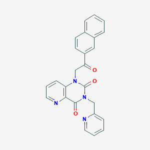 molecular formula C25H18N4O3 B2699944 1-(2-(萘-2-基)-2-氧代乙基)-3-(吡啶-2-基甲基)吡啶并[3,2-d]嘧啶-2,4(1H,3H)-二酮 CAS No. 946323-23-5