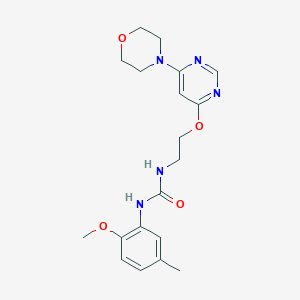 molecular formula C19H25N5O4 B2699949 1-(2-Methoxy-5-methylphenyl)-3-(2-((6-morpholinopyrimidin-4-yl)oxy)ethyl)urea CAS No. 1172244-57-3