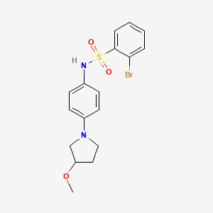 molecular formula C17H19BrN2O3S B2699950 2-bromo-N-(4-(3-methoxypyrrolidin-1-yl)phenyl)benzenesulfonamide CAS No. 1795358-59-6