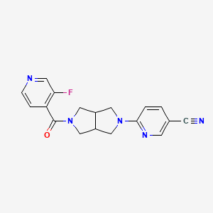 molecular formula C18H16FN5O B2699952 6-[5-(3-Fluoropyridine-4-carbonyl)-octahydropyrrolo[3,4-c]pyrrol-2-yl]pyridine-3-carbonitrile CAS No. 2415456-25-4