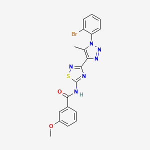 molecular formula C19H15BrN6O2S B2699953 N-{3-[1-(2-溴苯基)-5-甲基-1H-1,2,3-三唑-4-基]-1,2,4-噻二唑-5-基}-3-甲氧基苯甲酰胺 CAS No. 895118-90-8