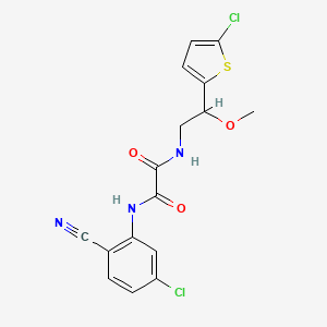 molecular formula C16H13Cl2N3O3S B2699954 N1-(5-chloro-2-cyanophenyl)-N2-(2-(5-chlorothiophen-2-yl)-2-methoxyethyl)oxalamide CAS No. 2034410-36-9