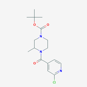 molecular formula C16H22ClN3O3 B2699957 Tert-butyl 4-(2-chloropyridine-4-carbonyl)-3-methylpiperazine-1-carboxylate CAS No. 1356757-67-9