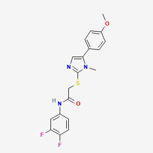 molecular formula C19H17F2N3O2S B2699958 N-(3,4-二氟苯基)-2-((5-(4-甲氧苯基)-1-甲基-1H-咪唑-2-基)硫)乙酰胺 CAS No. 941927-55-5