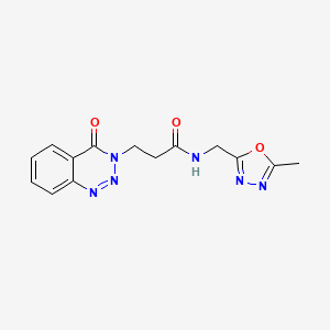 N-((5-methyl-1,3,4-oxadiazol-2-yl)methyl)-3-(4-oxobenzo[d][1,2,3]triazin-3(4H)-yl)propanamide