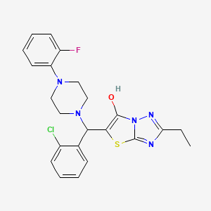 molecular formula C23H23ClFN5OS B2699960 5-((2-氯苯基)(4-(2-氟苯基)哌嗪-1-基)甲基)-2-乙基噻唑并[3,2-b][1,2,4]嘧啶-6-醇 CAS No. 887219-93-4