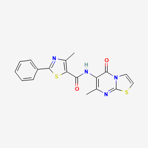 4-methyl-N-(7-methyl-5-oxo-5H-thiazolo[3,2-a]pyrimidin-6-yl)-2-phenylthiazole-5-carboxamide