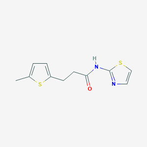 molecular formula C11H12N2OS2 B2699969 3-(5-methylthiophen-2-yl)-N-(1,3-thiazol-2-yl)propanamide CAS No. 853892-08-7