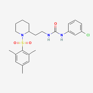 molecular formula C23H30ClN3O3S B2699973 1-(3-Chlorophenyl)-3-(2-(1-(mesitylsulfonyl)piperidin-2-yl)ethyl)urea CAS No. 898450-84-5