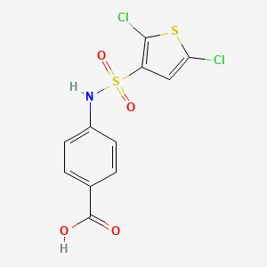 molecular formula C11H7Cl2NO4S2 B2699974 4-(2,5-Dichlorothiophene-3-sulfonamido)benzoic acid CAS No. 379729-17-6