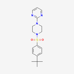 molecular formula C18H24N4O2S B2699990 2-(4-{[4-(Tert-butyl)phenyl]sulfonyl}piperazino)pyrimidine CAS No. 866153-26-6