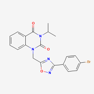 molecular formula C20H17BrN4O3 B2699997 1-((3-(4-bromophenyl)-1,2,4-oxadiazol-5-yl)methyl)-3-isopropylquinazoline-2,4(1H,3H)-dione CAS No. 1105221-16-6