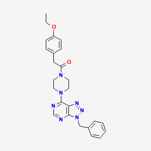 molecular formula C25H27N7O2 B2700001 1-(4-(3-benzyl-3H-[1,2,3]triazolo[4,5-d]pyrimidin-7-yl)piperazin-1-yl)-2-(4-ethoxyphenyl)ethanone CAS No. 920230-60-0