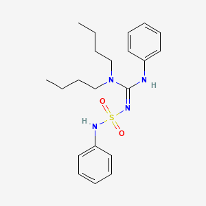 molecular formula C21H30N4O2S B2700007 1,1-Dibutyl-3-phenyl-2-(phenylsulfamoyl)guanidine CAS No. 41481-51-0