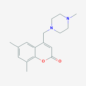 molecular formula C17H22N2O2 B2700009 6,8-Dimethyl-4-[(4-methylpiperazin-1-yl)methyl]chromen-2-one CAS No. 896070-19-2