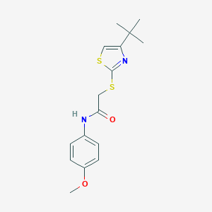 molecular formula C16H20N2O2S2 B270001 2-[(4-tert-butyl-1,3-thiazol-2-yl)sulfanyl]-N-(4-methoxyphenyl)acetamide 