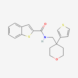 N-((4-(thiophen-3-yl)tetrahydro-2H-pyran-4-yl)methyl)benzo[b]thiophene-2-carboxamide