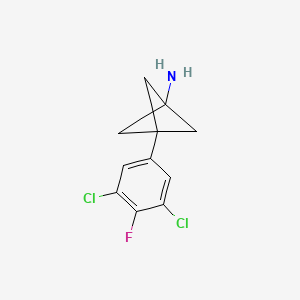molecular formula C11H10Cl2FN B2700014 3-(3,5-Dichloro-4-fluorophenyl)bicyclo[1.1.1]pentan-1-amine CAS No. 2287343-73-9