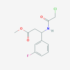 molecular formula C12H13ClFNO3 B2700019 Methyl 3-[(2-chloroacetyl)amino]-3-(3-fluorophenyl)propanoate CAS No. 866144-58-3