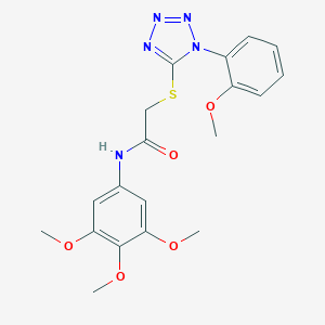 molecular formula C19H21N5O5S B270002 2-{[1-(2-methoxyphenyl)-1H-tetraazol-5-yl]sulfanyl}-N-(3,4,5-trimethoxyphenyl)acetamide 