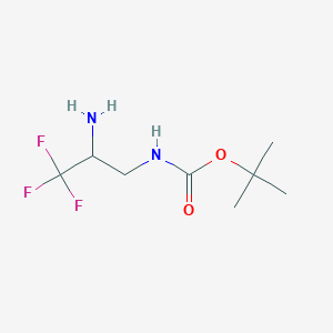 molecular formula C8H15F3N2O2 B2700022 叔丁基N-(2-氨基-3,3,3-三氟丙基)氨基甲酸酯 CAS No. 1279818-32-4