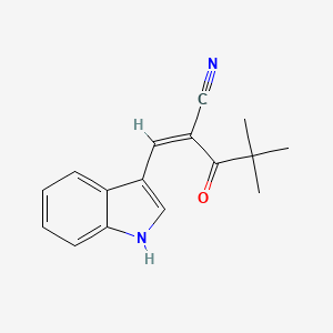 (2Z)-2-(1H-indol-3-ylmethylidene)-4,4-dimethyl-3-oxopentanenitrile