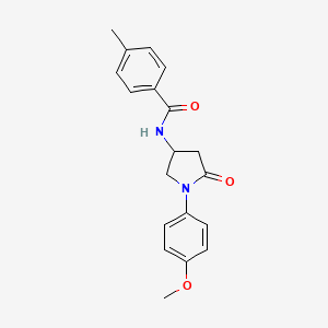 molecular formula C19H20N2O3 B2700030 N-(1-(4-methoxyphenyl)-5-oxopyrrolidin-3-yl)-4-methylbenzamide CAS No. 905684-06-2