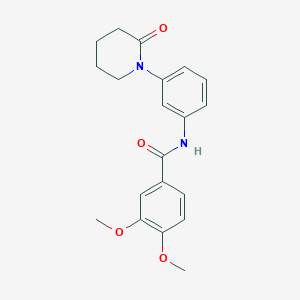 molecular formula C20H22N2O4 B2700031 3,4-dimethoxy-N-[3-(2-oxopiperidin-1-yl)phenyl]benzamide CAS No. 941919-25-1