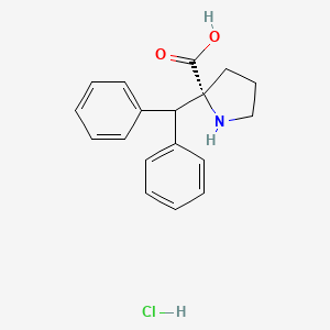 molecular formula C18H20ClNO2 B2700034 (R)-α-苯甲基-脯氨酸盐酸盐 CAS No. 1049728-69-9