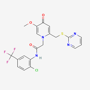 N-(2-chloro-5-(trifluoromethyl)phenyl)-2-(5-methoxy-4-oxo-2-((pyrimidin-2-ylthio)methyl)pyridin-1(4H)-yl)acetamide