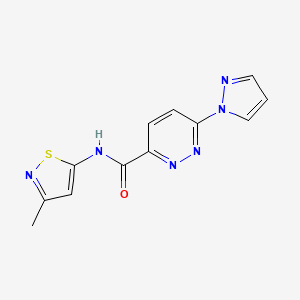 molecular formula C12H10N6OS B2700039 N-(3-甲基异噻唑-5-基)-6-(1H-吡唑-1-基)吡啶并[1,2-c]嘧啶-3-甲酰胺 CAS No. 1396799-98-6