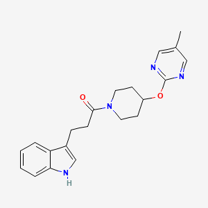 molecular formula C21H24N4O2 B2700041 3-(1H-Indol-3-yl)-1-[4-(5-methylpyrimidin-2-yl)oxypiperidin-1-yl]propan-1-one CAS No. 2380099-63-6