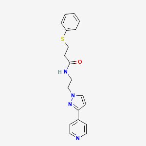 molecular formula C19H20N4OS B2700043 3-(phenylthio)-N-(2-(3-(pyridin-4-yl)-1H-pyrazol-1-yl)ethyl)propanamide CAS No. 1448121-98-9