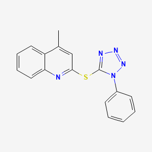 4-methyl-2-((1-phenyl-1H-tetrazol-5-yl)thio)quinoline