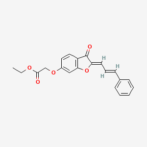 ethyl 2-(((Z)-3-oxo-2-((E)-3-phenylallylidene)-2,3-dihydrobenzofuran-6-yl)oxy)acetate