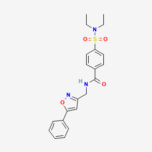 molecular formula C21H23N3O4S B2700059 4-(N,N-二乙基磺酰基)-N-((5-苯基噁唑-3-基)甲基)苯甲酰胺 CAS No. 952961-70-5