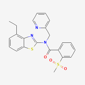 molecular formula C23H21N3O3S2 B2700065 N-(4-ethylbenzo[d]thiazol-2-yl)-2-(methylsulfonyl)-N-(pyridin-2-ylmethyl)benzamide CAS No. 886940-51-8