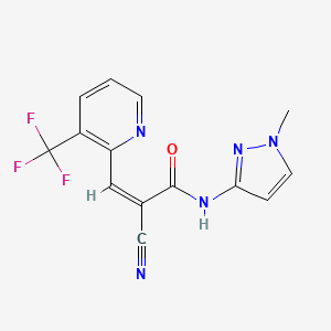 molecular formula C14H10F3N5O B2700070 (Z)-2-Cyano-N-(1-methylpyrazol-3-yl)-3-[3-(trifluoromethyl)pyridin-2-yl]prop-2-enamide CAS No. 2305573-83-3