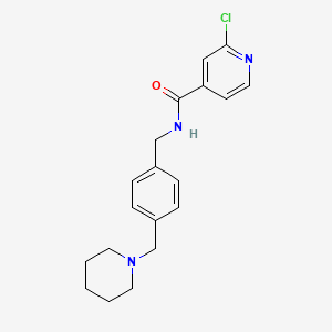 2-chloro-N-[[4-(piperidin-1-ylmethyl)phenyl]methyl]pyridine-4-carboxamide
