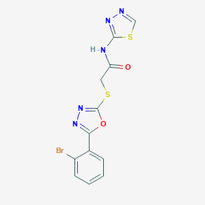 molecular formula C12H8BrN5O2S2 B270008 2-{[5-(2-bromophenyl)-1,3,4-oxadiazol-2-yl]sulfanyl}-N-(1,3,4-thiadiazol-2-yl)acetamide 